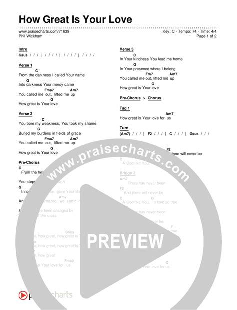 how great is your love phil wickham chords